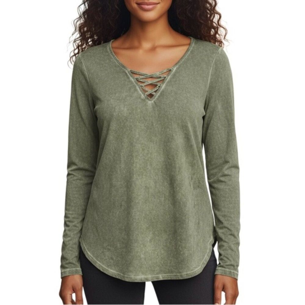 BKE Women’s Crisscross-Front Long Sleeve Top | Size XS